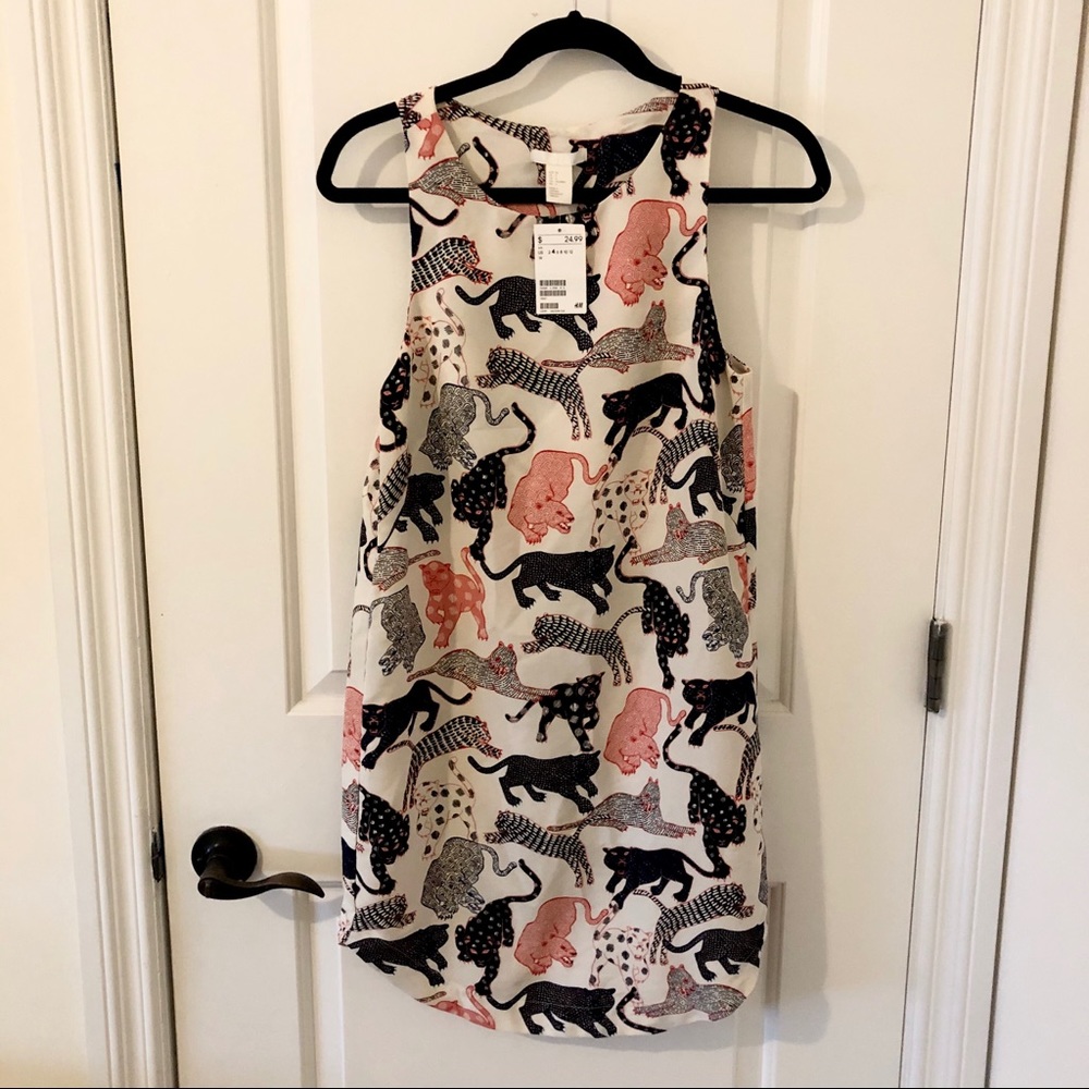 H&M Sleeveless Jaguar Print Dress